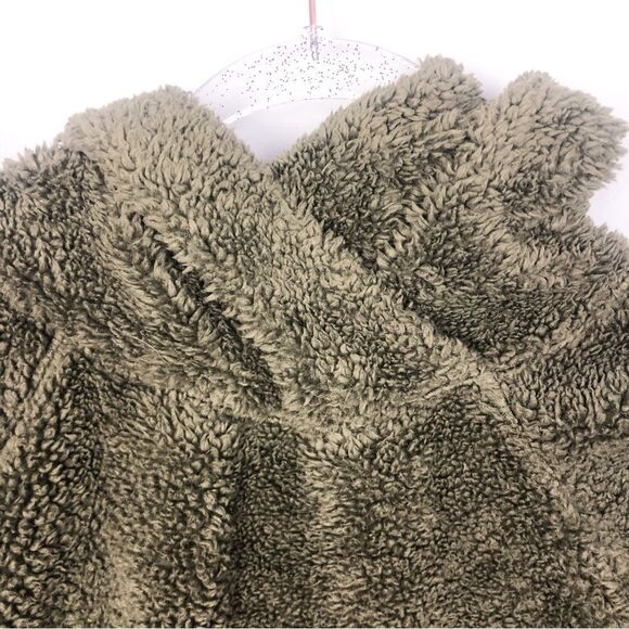 NIKE | Dark Olive Green Sherpa Pullover Hoodie Thermafit Women’s Size Medium - Picture 8 of 11